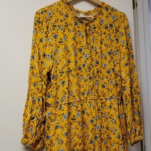 NWOT Yellow Floral Dress